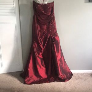 Strapless Red Formal Dress